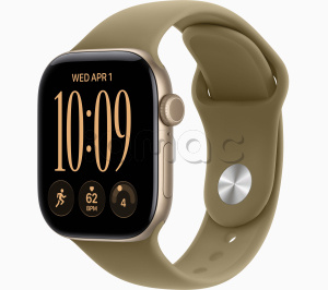 Купить Apple Watch Series 12 // 42мм GPS // Корпус из алюминия золотого цвета, спортивный ремешок оливкового цвета