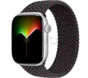 Купить Apple Watch Series 11 // 42мм GPS // Корпус из алюминия серебристого цвета, плетеный монобраслет цвета Black Unity