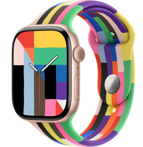 Apple Watch Series 11 // 46мм GPS // Корпус из алюминия цвета "розовое золото", спортивный ремешок цвета Pride Edition