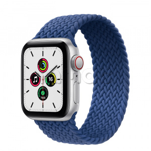 Купить Apple Watch SE // 40мм GPS + Cellular // Корпус из алюминия серебристого цвета, плетёный монобраслет цвета «Атлантический синий» (2020)