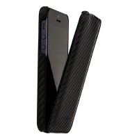 Чехол для iPhone 5s Melkco Leather Case Jacka Type Carbon Fiber Pattern - Black