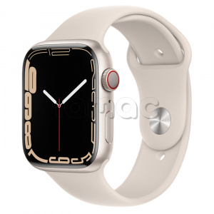 Купить Apple Watch Series 7 // 45мм GPS + Cellular // Корпус из алюминия цвета «сияющая звезда», спортивный ремешок цвета «сияющая звезда»