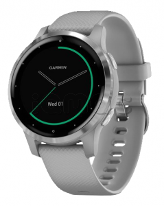 Купить Умные часы Garmin Vivoactive 4s (40mm), серебристый стальной корпус, серый силиконовый ремешок