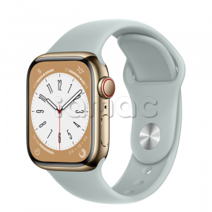 Купить Apple Watch Series 8 // 41мм GPS + Cellular // Корпус из нержавеющей стали золотого цвета, спортивный ремешок цвета "суккулент"