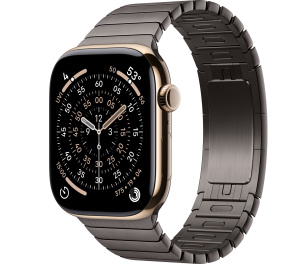 Apple Watch Series 11 // 42мм GPS+Cellular // Корпус из титана золотого цвета, блочный браслет сланцевого цвета