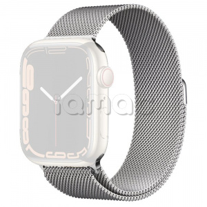 45мм Миланский сетчатый браслет серебристого цвета для Apple Watch