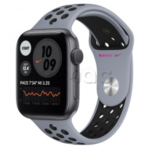 Купить Apple Watch Series 6 // 44мм GPS // Корпус из алюминия цвета «серый космос», спортивный ремешок Nike цвета «Дымчатый серый/чёрный»