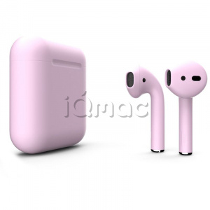 Купить AirPods - беспроводные наушники с Qi - зарядным кейсом Apple (Светло-розовый, матовый)