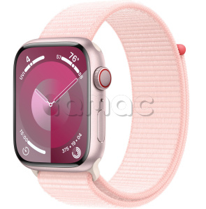 Купить Apple Watch Series 9 // 41мм GPS+Cellular // Корпус из алюминия розового цвета, спортивный браслет светло-розового цвета