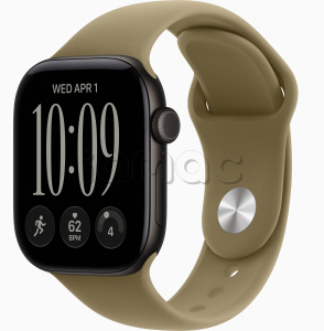 Купить Apple Watch Series 12 // 46мм GPS // Корпус из алюминия черного цвета, спортивный ремешок оливкового цвета