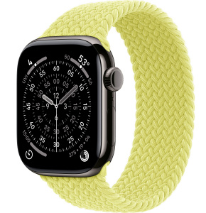 Apple Watch Series 11 // 46мм GPS+Cellular // Корпус из титана сланцевого цвета, плетеный монобраслет цвета "неоновый желтый"