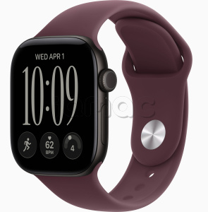 Купить Apple Watch Series 12 // 46мм GPS // Корпус из алюминия черного цвета, спортивный ремешок бордового цвета