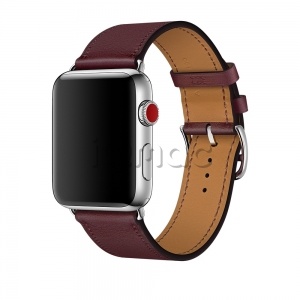 42/44 мм ремешок Simple Tour из кожи Swift цвета Bordeaux для Apple Watch Hermès
