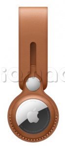 Кожаный брелок-подвеска для AirTag, золотисто-коричневый цвет