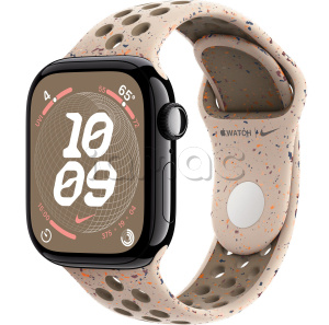 Купить Apple Watch Series 10 // 42мм GPS (Custom) Черный глянцевый корпус из алюминия, спортивный ремешок Nike цвета "Пустынный камень"