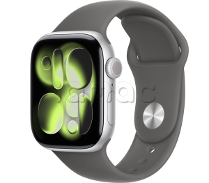 Купить Apple Watch Series 11 // 42мм GPS // Корпус из алюминия серебристого цвета, спортивный ремешок цвета "серый камень"