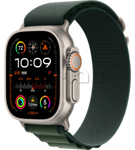 Купить Apple Watch Ultra 2 (2024) // 49мм GPS + Cellular // Корпус из титана, ремешок Alpine Loop темно-зеленого цвета, L
