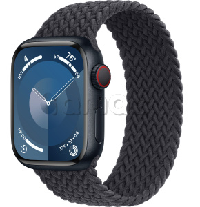 Купить Apple Watch Series 9 // 41мм GPS+Cellular // Корпус из алюминия цвета "темная ночь", плетёный монобраслет цвета "темная ночь"