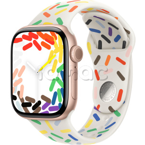 Купить Apple Watch Series 10 // 42мм GPS // Корпус из алюминия цвета "розовое золото", спортивный ремешок цвета Pride Edition