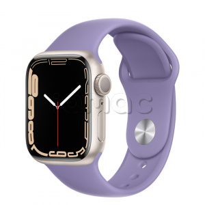 Купить Apple Watch Series 7 // 41мм GPS // Корпус из алюминия цвета «сияющая звезда», спортивный ремешок цвета «английская лаванда»
