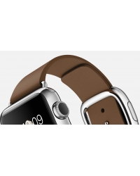 Apple Watch 38 мм, нержавеющая сталь, коричневый ремешок с современной пряжкой
