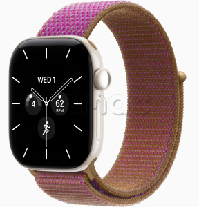 Купить Apple Watch Series 12 // 46мм GPS+Cellular // Корпус из керамики жемчужно-белого цвета, спортивный браслет пурпурного цвета
