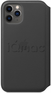 Кожаный чехол Folio для iPhone 11 Pro Max, черный цвет, оригинальный Apple