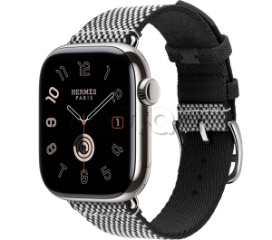 Купить Apple Watch Series 11 // 42мм GPS+Cellular // Корпус из титана серебристого цвета, ремешок  Toile H Single Tour цвета Noir/Écru