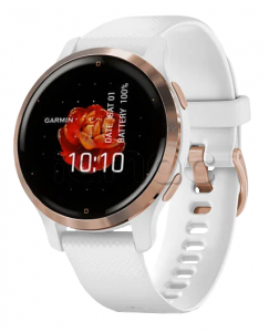 Купить Умные часы Garmin Venu 2s (40mm), корпус цвета "розовое золото", белый силиконовый ремешок