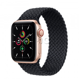 Купить Apple Watch SE // 40мм GPS + Cellular // Корпус из алюминия золотого цвета, плетёный монобраслет угольного цвета (2020)