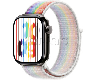 Купить Apple Watch Series 11 // 42мм GPS+Cellular // Корпус из титана сланцевого цвета, спортивный браслет цвета Pride Edition