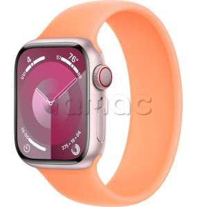 Купить Apple Watch Series 9 // 41мм GPS+Cellular // Корпус из алюминия розового цвета, монобраслет цвета "апельсиновый сорбет"
