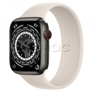 Купить Apple Watch Series 7 // 45мм GPS + Cellular // Корпус из титана цвета «черный космос», монобраслет цвета «сияющая звезда»