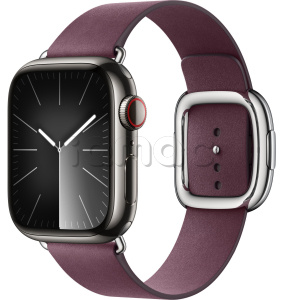 Купить Apple Watch Series 9 // 41мм GPS+Cellular // Корпус из нержавеющей стали графитового цвета, ремешок цвета "шелковица" с современной пряжкой (Modern Buckle), размер ремешка М