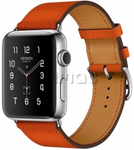 Купить Apple Watch Series 2 Hermès 42мм Корпус из нержавеющей стали, ремешок Simple Tour из кожи Epsom цвета Feu