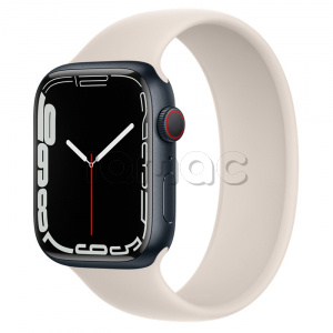 Купить Apple Watch Series 7 // 45мм GPS + Cellular // Корпус из алюминия цвета «тёмная ночь», монобраслет цвета «сияющая звезда»