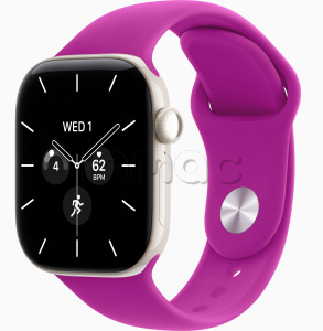 Купить Apple Watch Series 12 // 46мм GPS+Cellular // Корпус из керамики жемчужно-белого цвета, спортивный ремешок пурпурного цвета