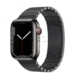 Купить Apple Watch Series 7 // 41мм GPS + Cellular // Корпус из нержавеющей стали графитового цвета, блочный браслет из нержавеющей стали цвета «чёрный космос»