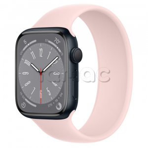 Купить Apple Watch Series 8 // 45мм GPS // Корпус из алюминия цвета "темная ночь", монобраслет цвета "розовый мел"