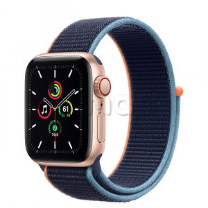 Купить Apple Watch SE // 40мм GPS + Cellular // Корпус из алюминия золотого цвета, cпортивный браслет цвета «Тёмный ультрамарин» (2020)