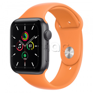 Купить Apple Watch SE // 44мм GPS // Корпус из алюминия цвета «серый космос», спортивный ремешок цвета «Весенняя мимоза» (2020)