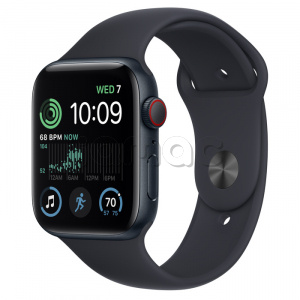 Купить Apple Watch SE // 44мм GPS + Cellular // Корпус из алюминия цвета «тёмная ночь», спортивный ремешок цвета «тёмная ночь» (2022)