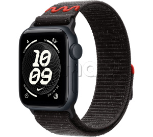 Купить Apple Watch SE 3 // 40мм GPS // Корпус из алюминия цвета "полуночный", спортивный браслет Nike цвета "полуночный черный" (2025)