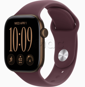 Купить Apple Watch Series 12 // 46мм GPS // Корпус из алюминия бронзового цвета, спортивный ремешок бордового цвета