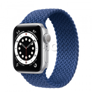Купить Apple Watch Series 6 // 40мм GPS // Корпус из алюминия серебристого цвета, плетеный монобраслет цвета «Атлантический синий»