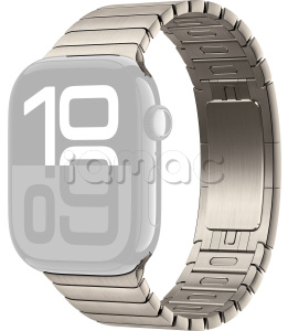 46мм Блочный браслет из нержавеющей стали натурального цвета для Apple Watch