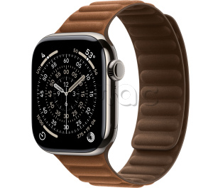 Купить Apple Watch Series 11 // 42мм GPS+Cellular // Корпус из титана нейтрального цвета, браслет карамельного цвета, с магнитной застежкой