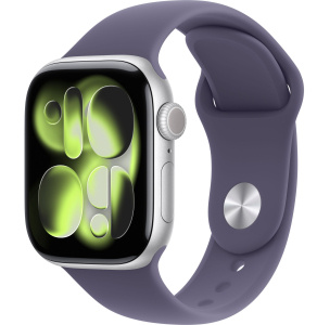 Apple Watch Series 11 // 46мм GPS // Корпус из алюминия серебристого цвета, спортивный ремешок цвета "фиолетовый туман"