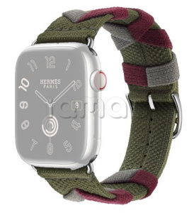 45мм Ремешок Hermès Bridon Single (Simple) Tour цвета Kaki для Apple Watch