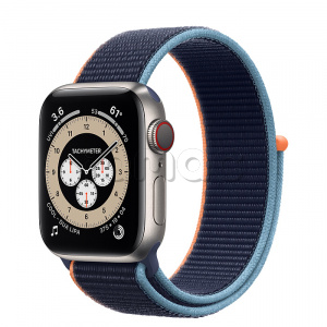 Купить Apple Watch Series 6 // 40мм GPS + Cellular // Корпус из титана, спортивный браслет цвета «Тёмный ультрамарин»